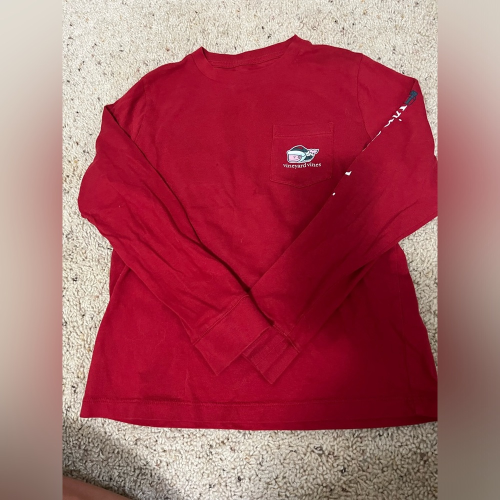 Kids Size 7 Christmas Vineyard Vines Long Sleeve Shirt